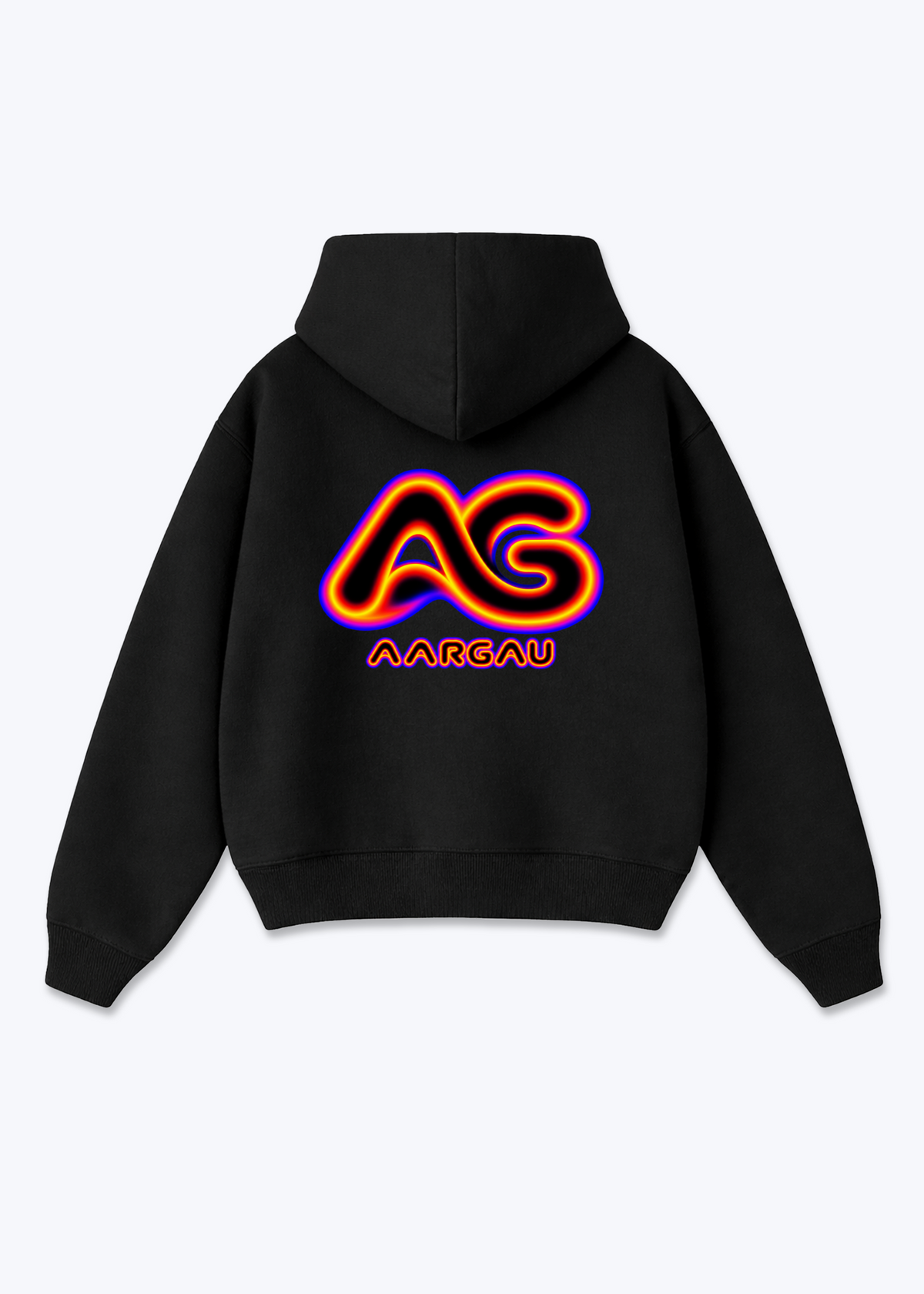 Aargau Glow Oversized Hoodie - Black Back (Designed)