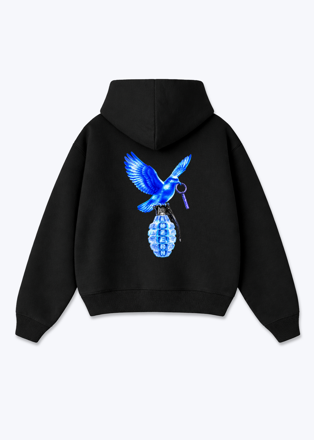 Luzern Grenade Oversized Hoodie - Black Back (Designed)