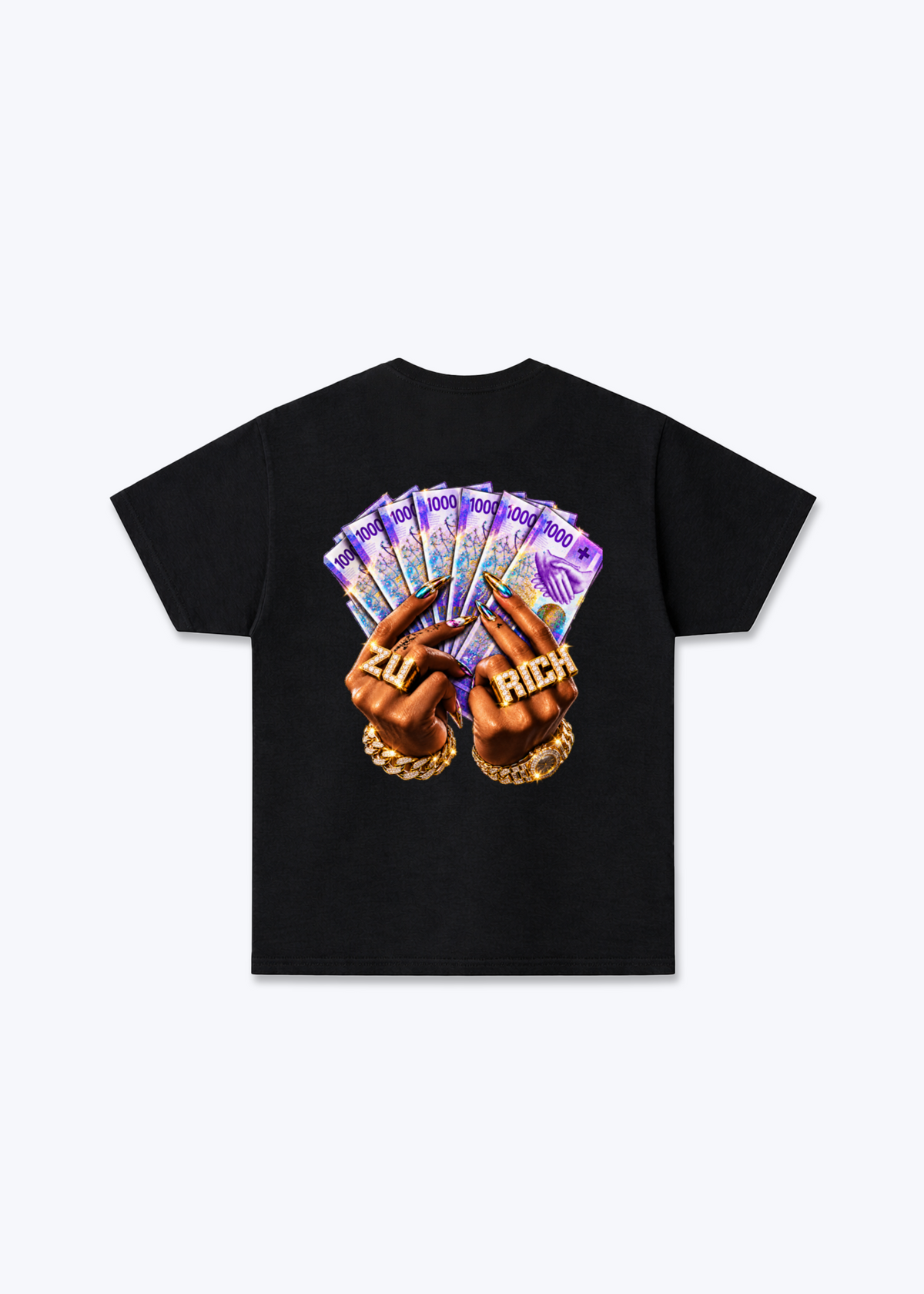 Zürich Franc Basic T-Shirt - Black Back (Designed)