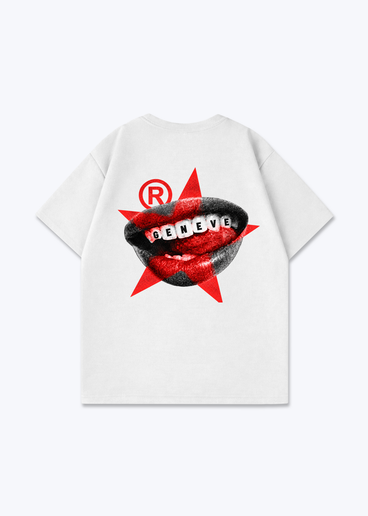 Gèneve Teeth Oversized T-Shirt - White Back (Designed)