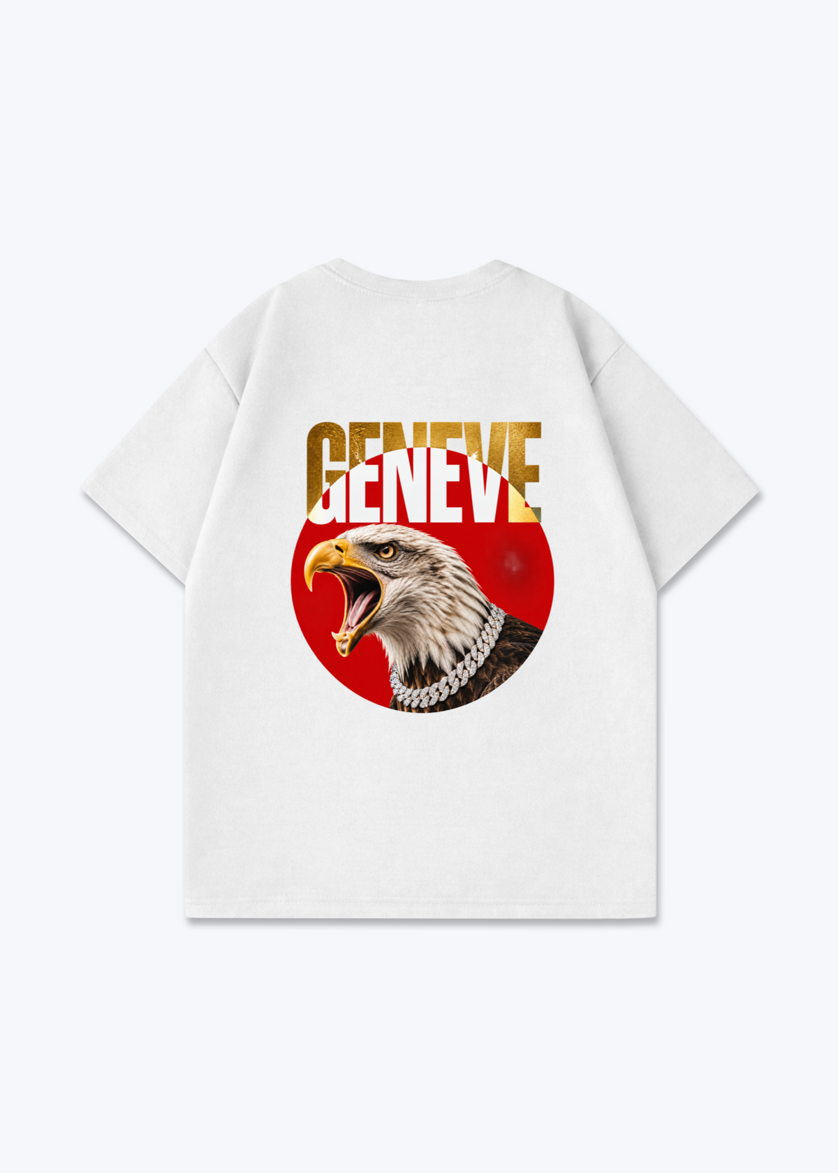 Gèneve Iced Eagle Oversized T-Shirt - White Back (Designed)