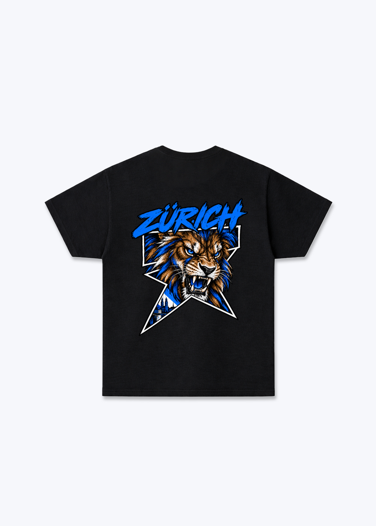 Zürich Lion Basic T-Shirt - Black Back (Designed)