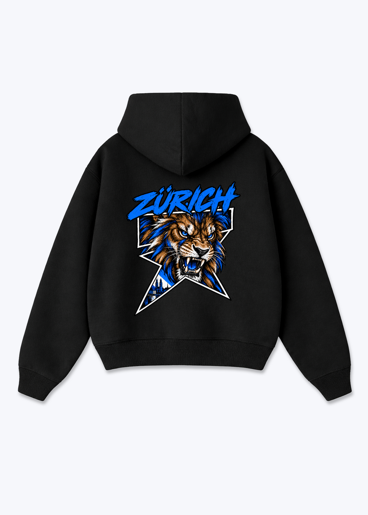 Zürich Lion Oversized Hoodie - Black Back (Designed)