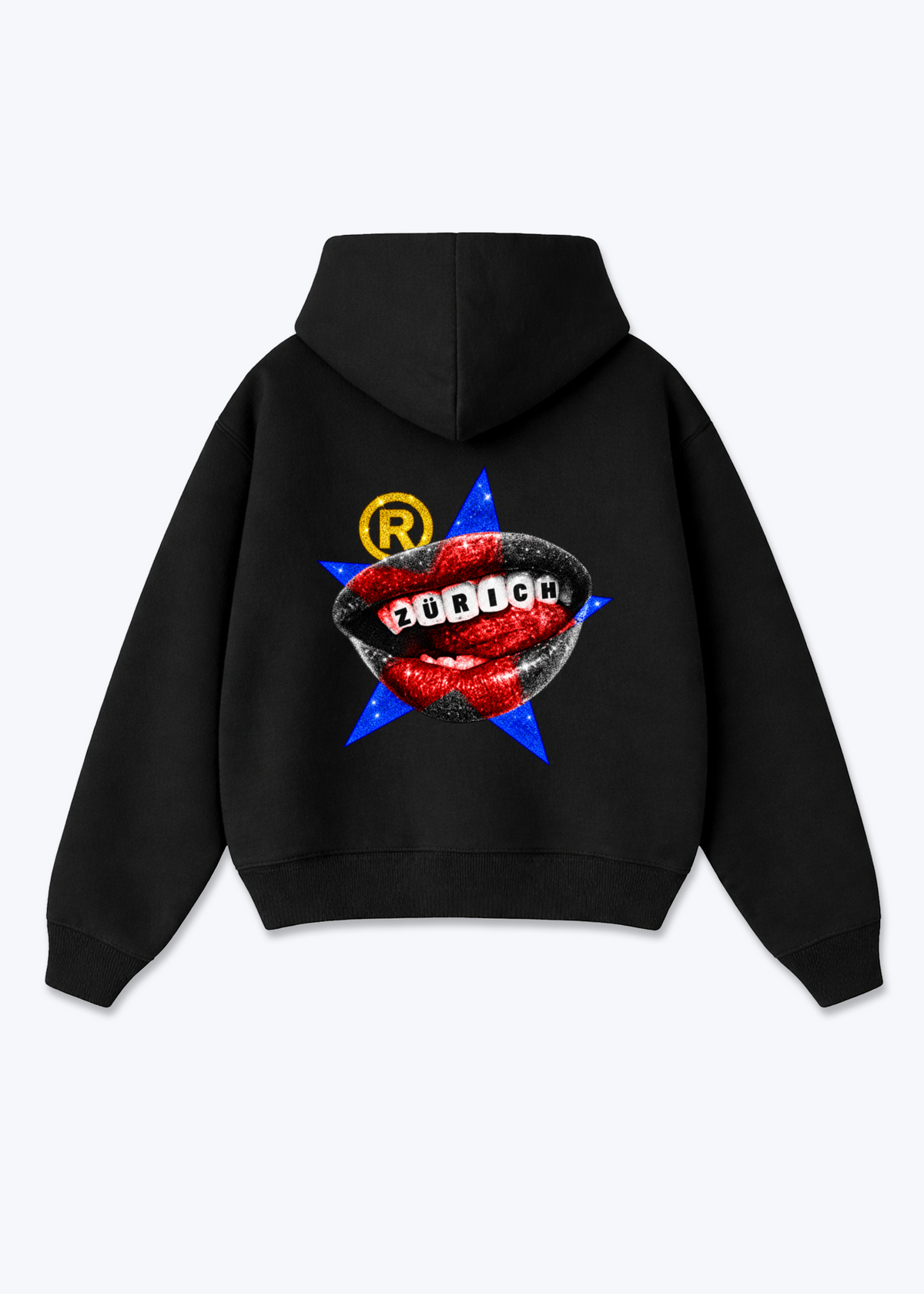 Zürich Teeth Oversized Hoodie - Black Back (Designed)