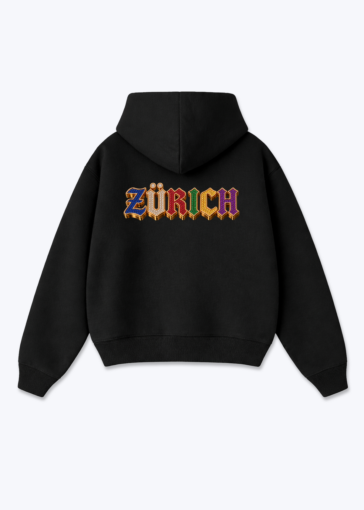 Zürich Jewels Oversized Hoodie - Black Back (Designed)