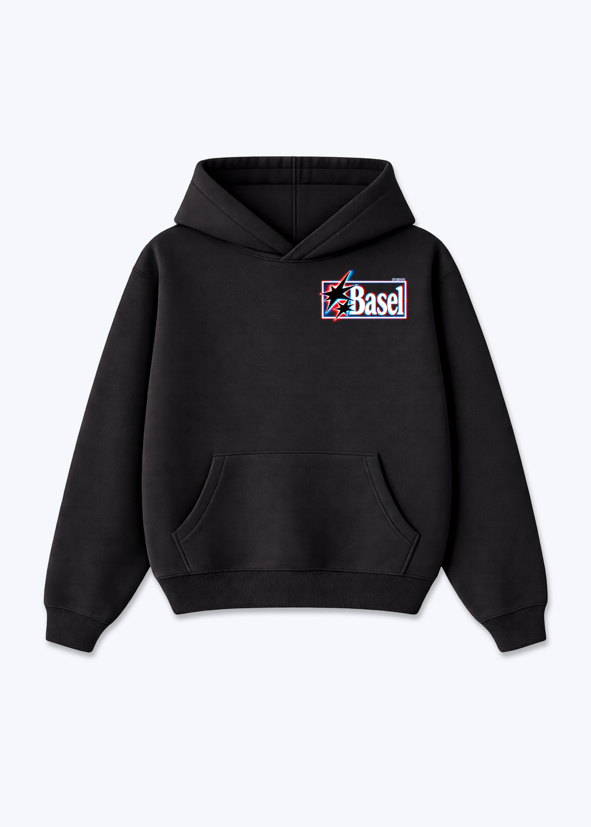 Basel Flash Oversized Hoodie - Black Front (Designed)