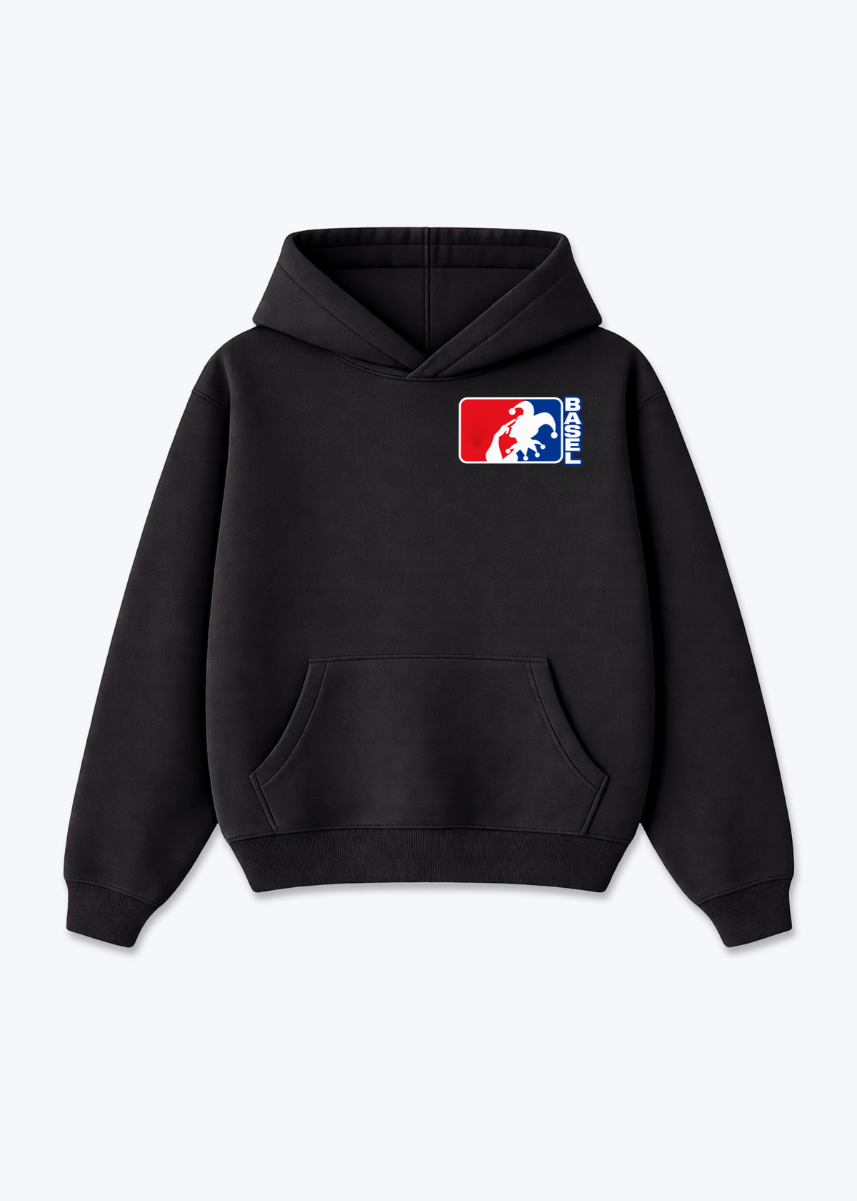 Basel Harlekin Oversized Hoodie - Black Front (Designed)