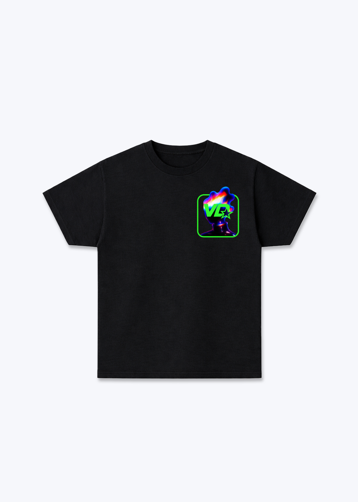 Vaud Galaxy Basic T-Shirt - Black Front (Designed)