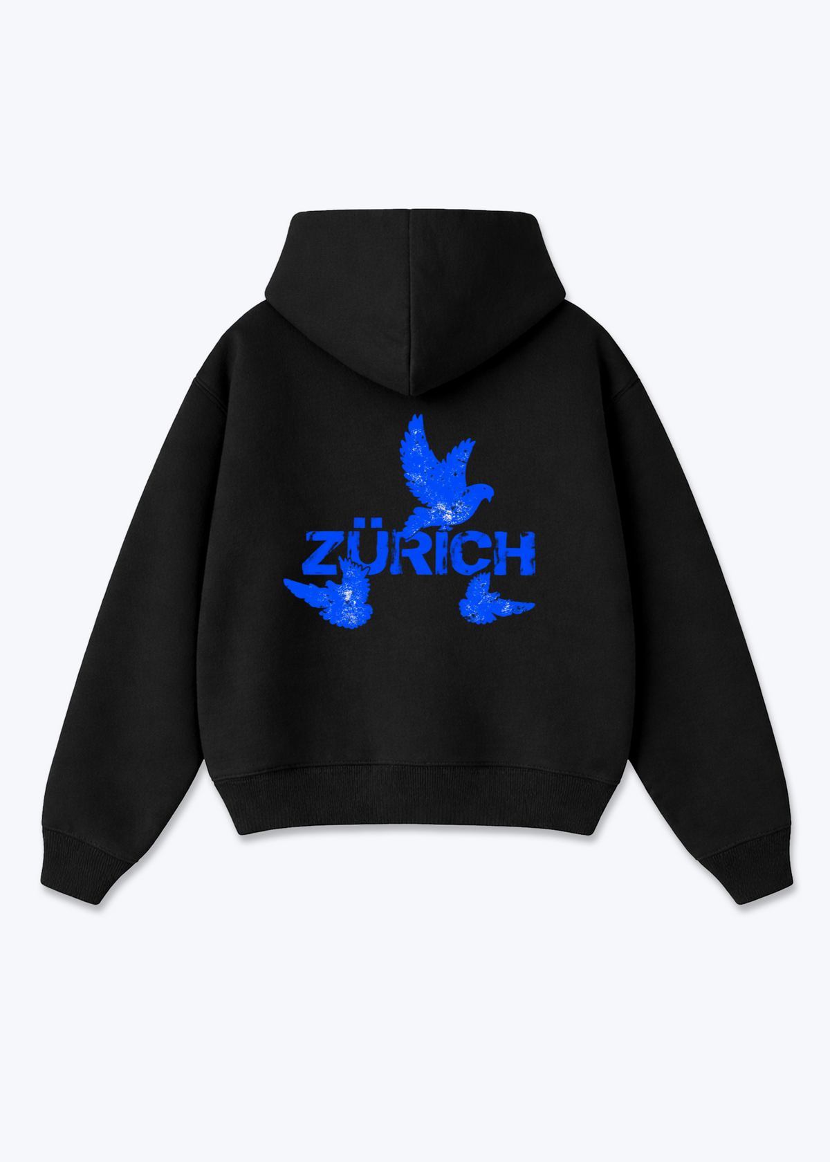 Zürich Birds Oversized Hoodie - Black Back (Designed)