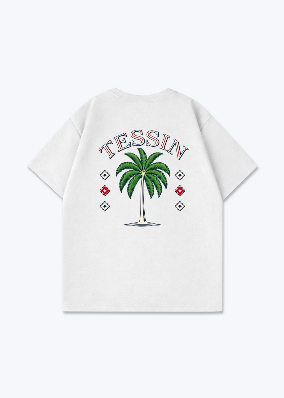 Tessin Palm Oversized T-Shirt - White Back (Designed)