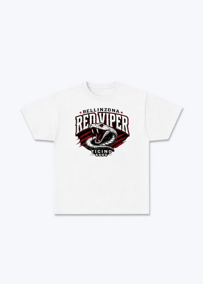 Tessin Red Viper Tee - White Front (Designed)