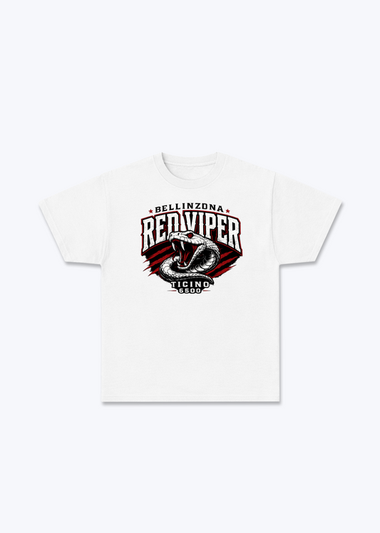 Tessin Red Viper Tee - White Front (Designed)