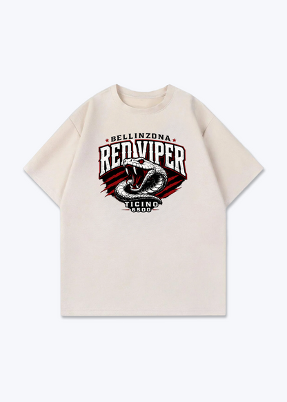 Tessin Red Viper Tee - Beige Front (Designed)