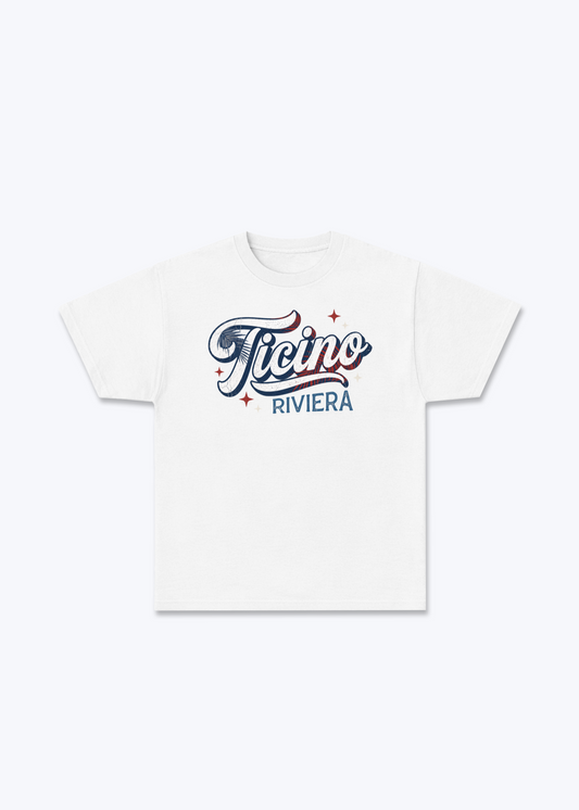Tessin Riviera Tee - White Front (Designed)