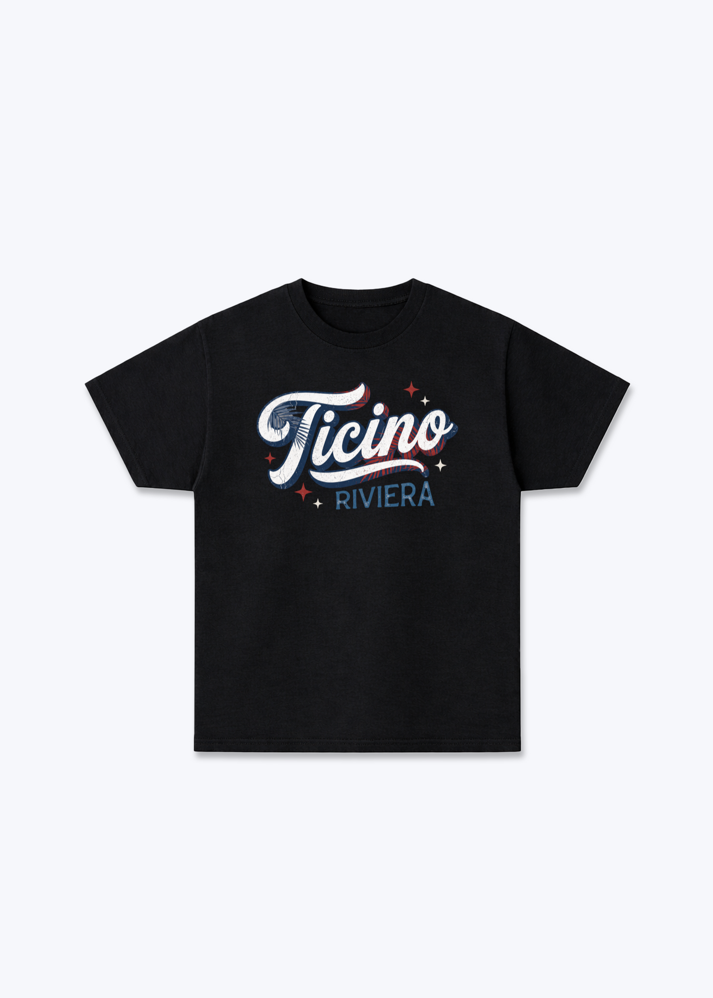 Tessin Riviera Tee - Black Front (Designed)