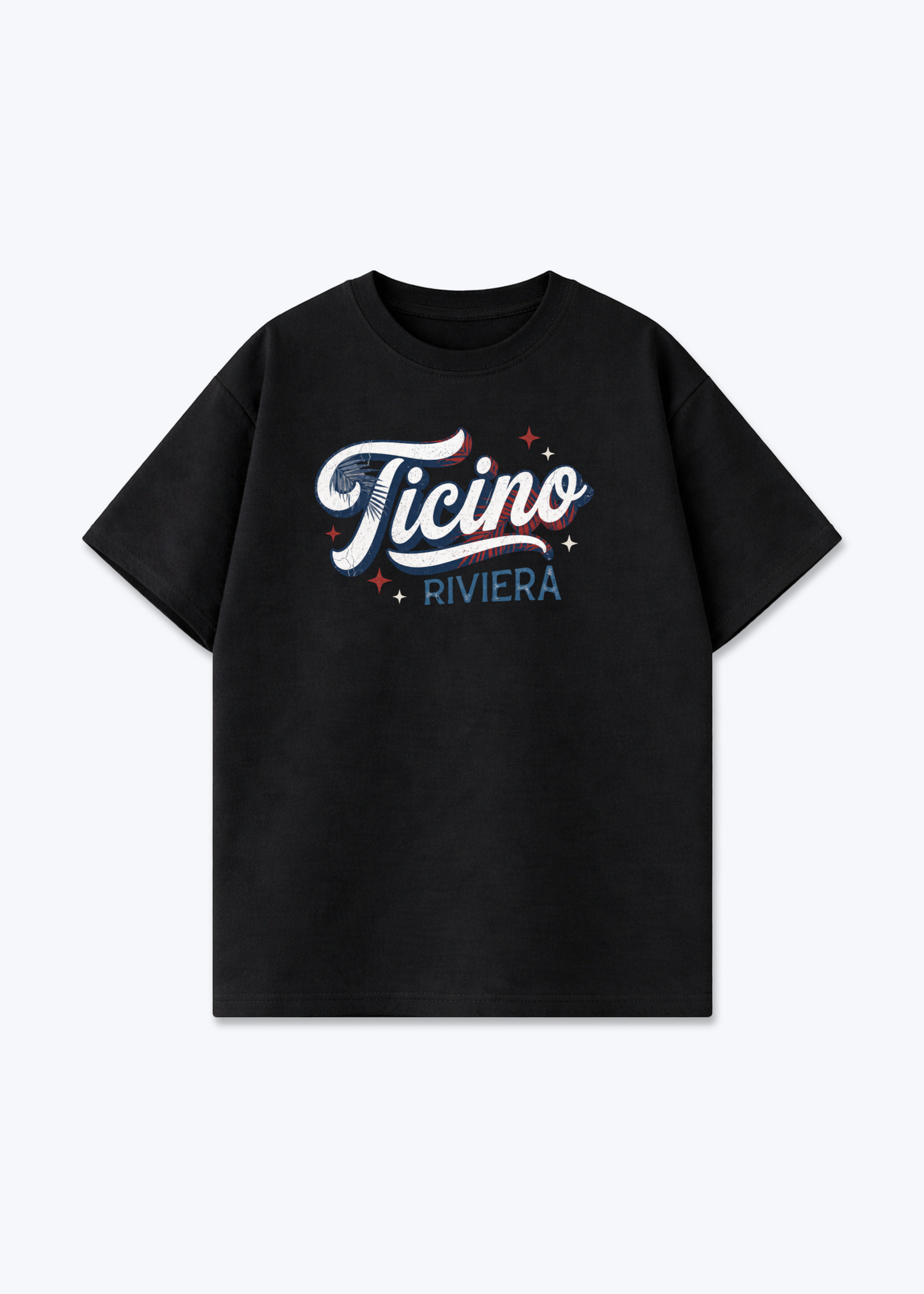 Tessin Riviera Tee - Black Front (Designed)
