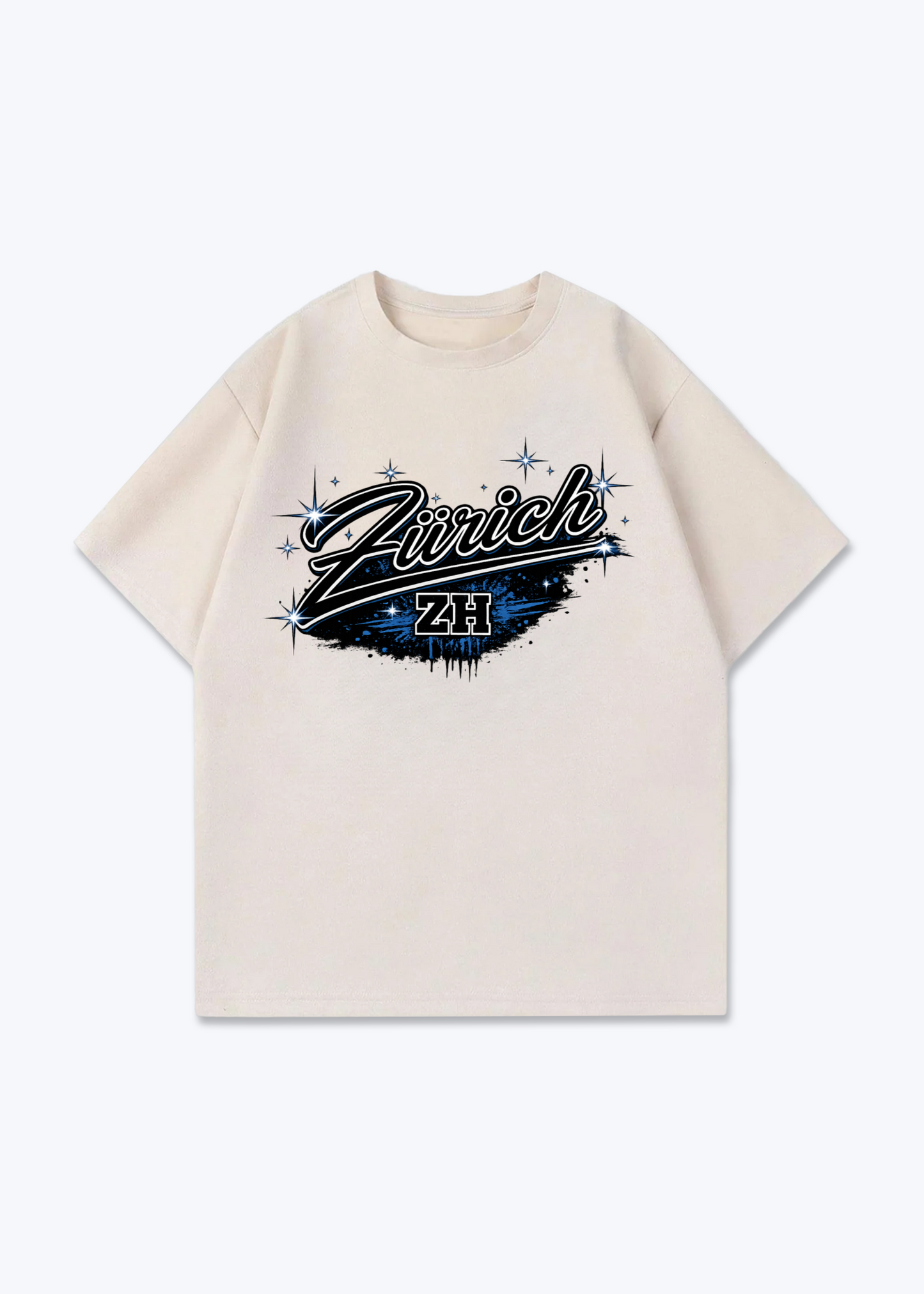 Zürich Stars Tee - Beige Front (Designed)