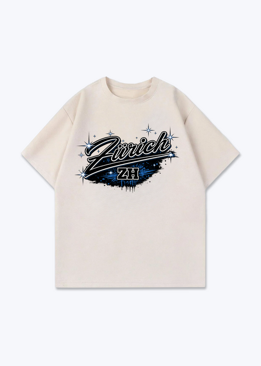 Zürich Stars Tee - Beige Front (Designed)