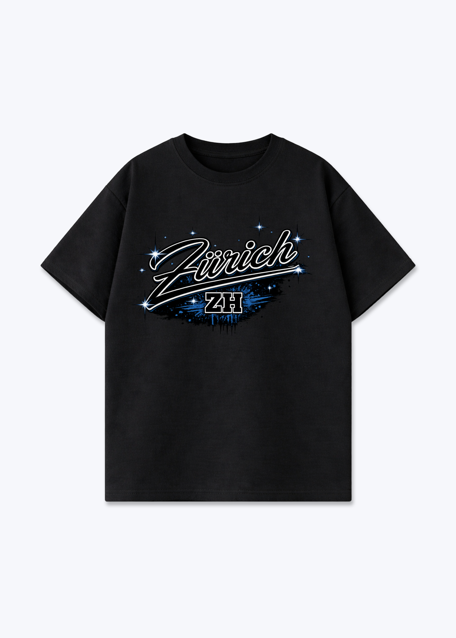 Zürich Stars Tee - Black Front (Designed)