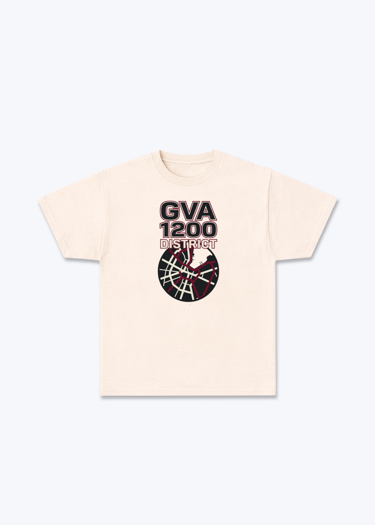 Genève 1200 District Tee - Beige Front (Designed)