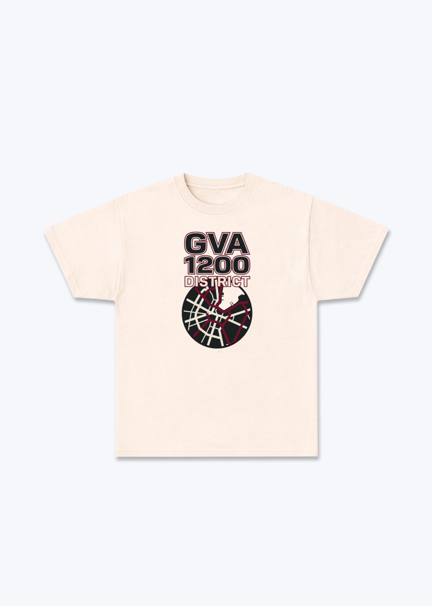 Genève 1200 District Tee - Beige Front (Designed)