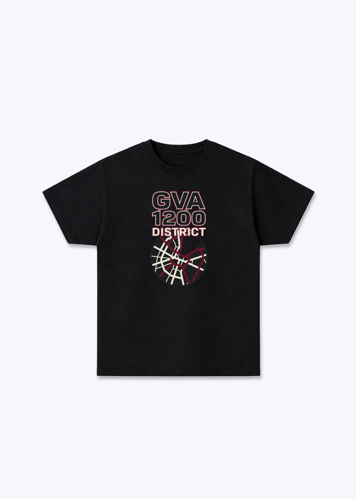 Genève 1200 District Tee - Black Front (Designed)