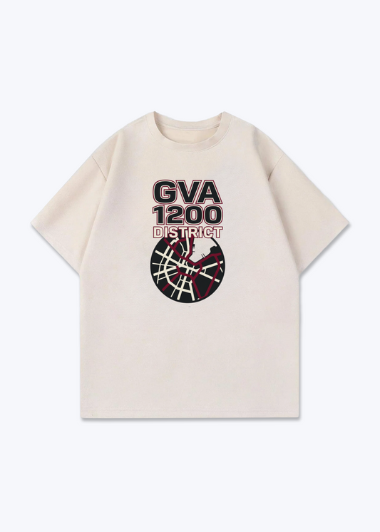 Genève 1200 District Tee - Beige Front (Designed)