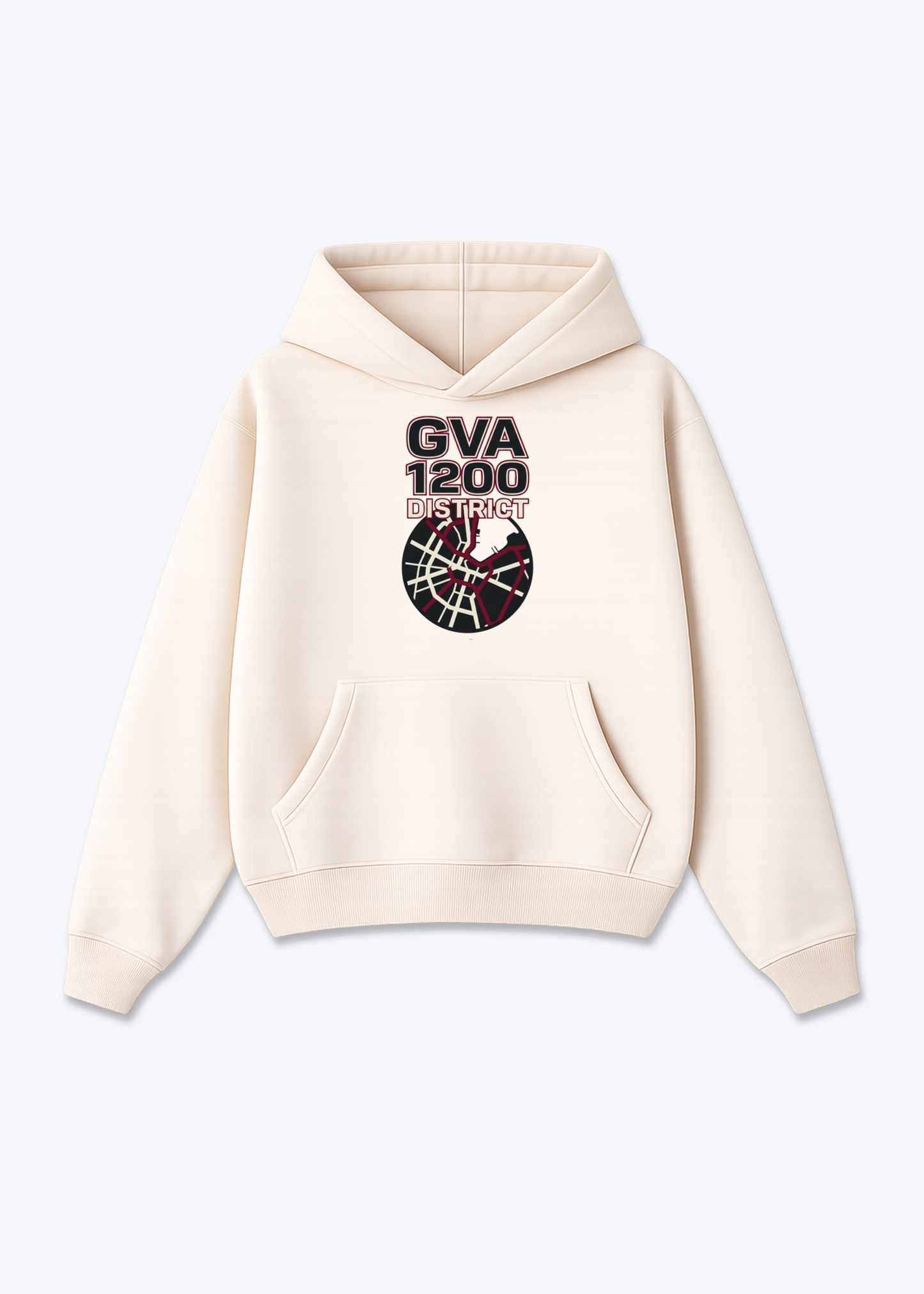 Genève 1200 District Tee - Beige Front (Designed)