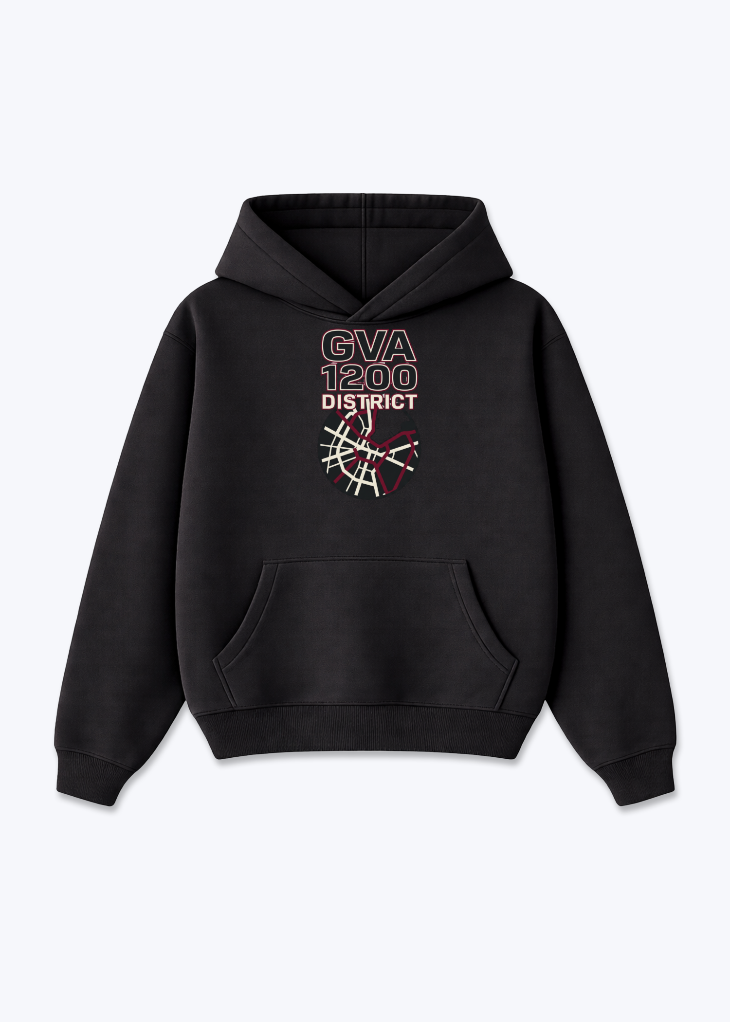 Genève 1200 District Tee - Black Front (Designed)