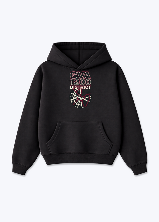 Genève 1200 District Tee - Black Front (Designed)