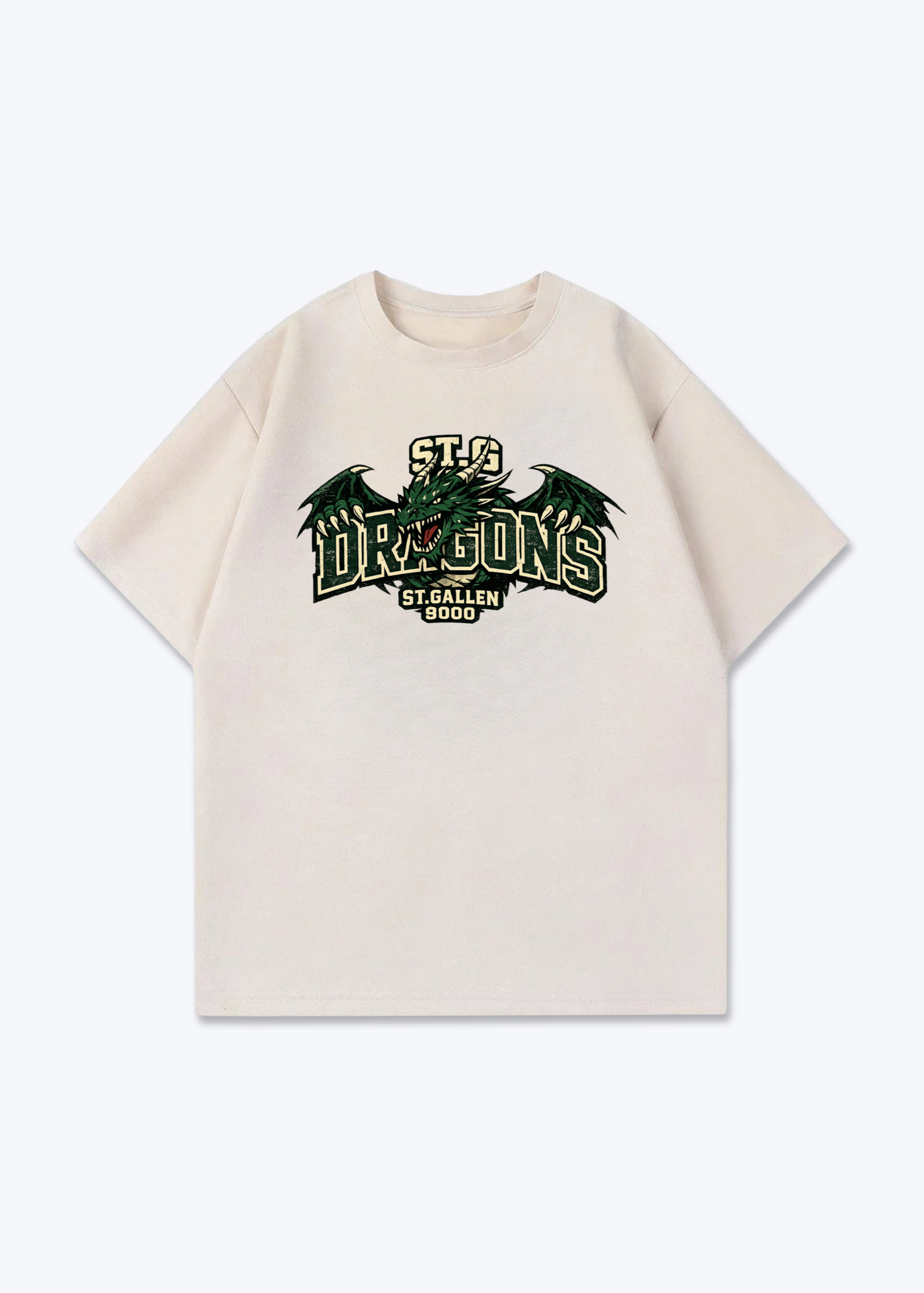 St.Gallen Dragons Tee - Beige Front (Designed)