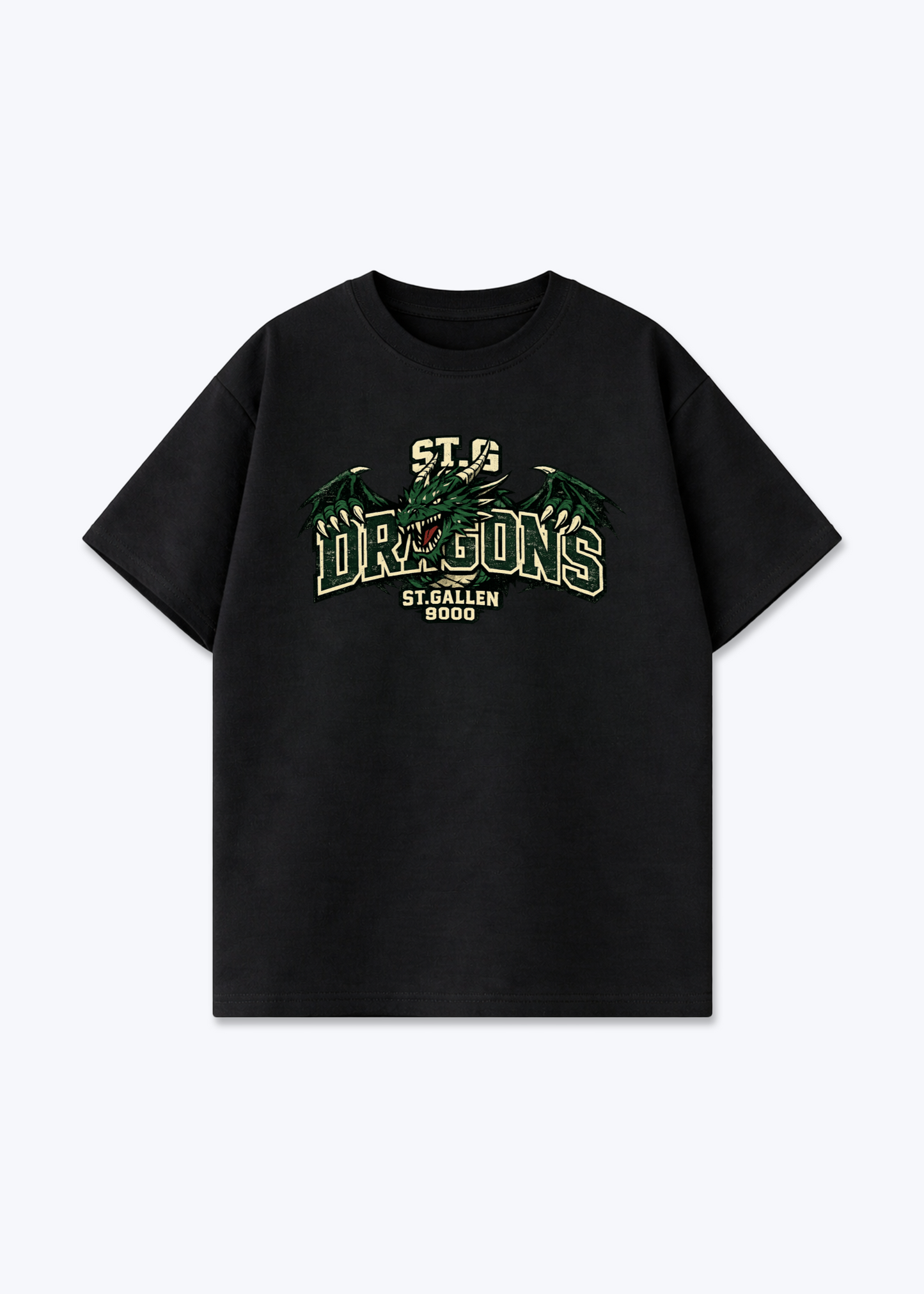 St.Gallen Dragons Tee - Black Front (Designed)