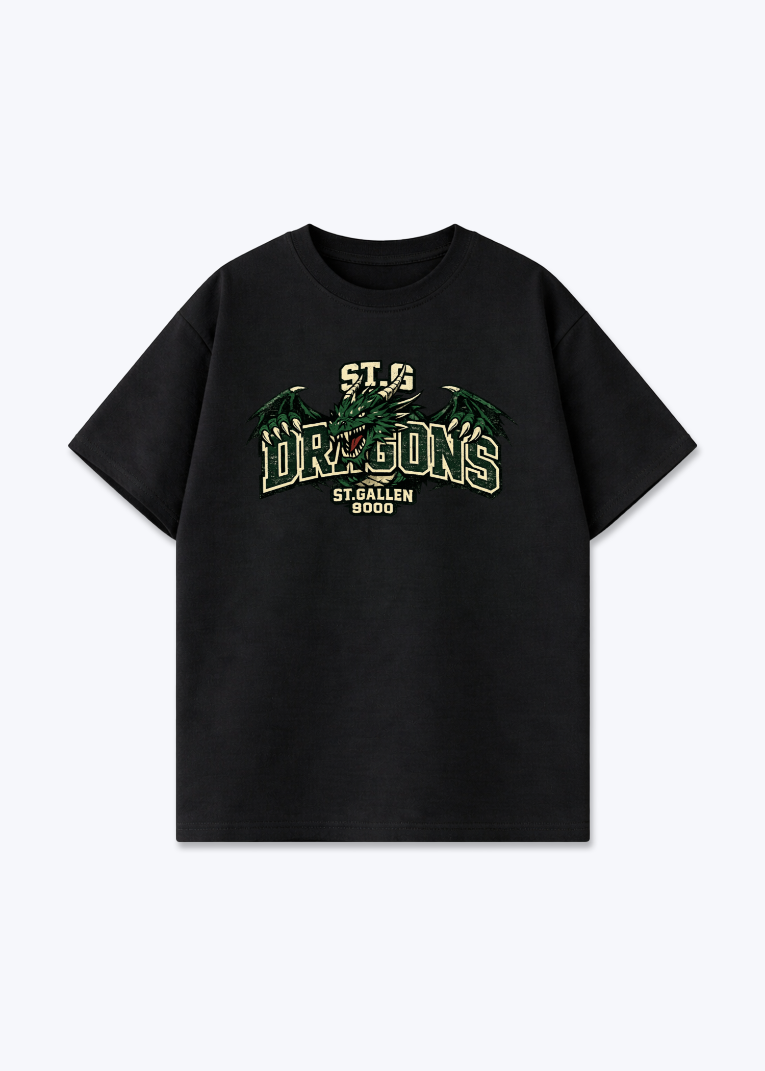 St.Gallen Dragons Tee - Black Front (Designed)