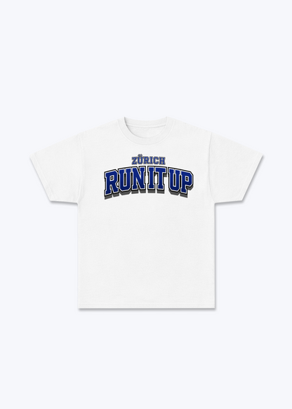 Zürich Run It Up Tee - White Front (Designed)