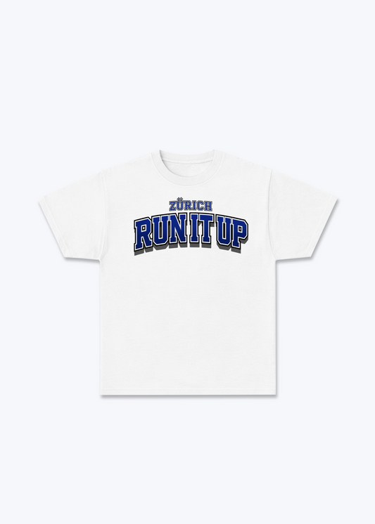 Zürich Run It Up Tee - White Front (Designed)