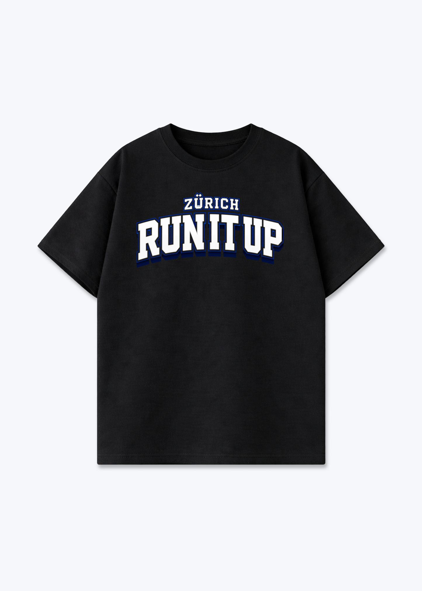 Zürich Run It Up Tee - Black Front (Designed)