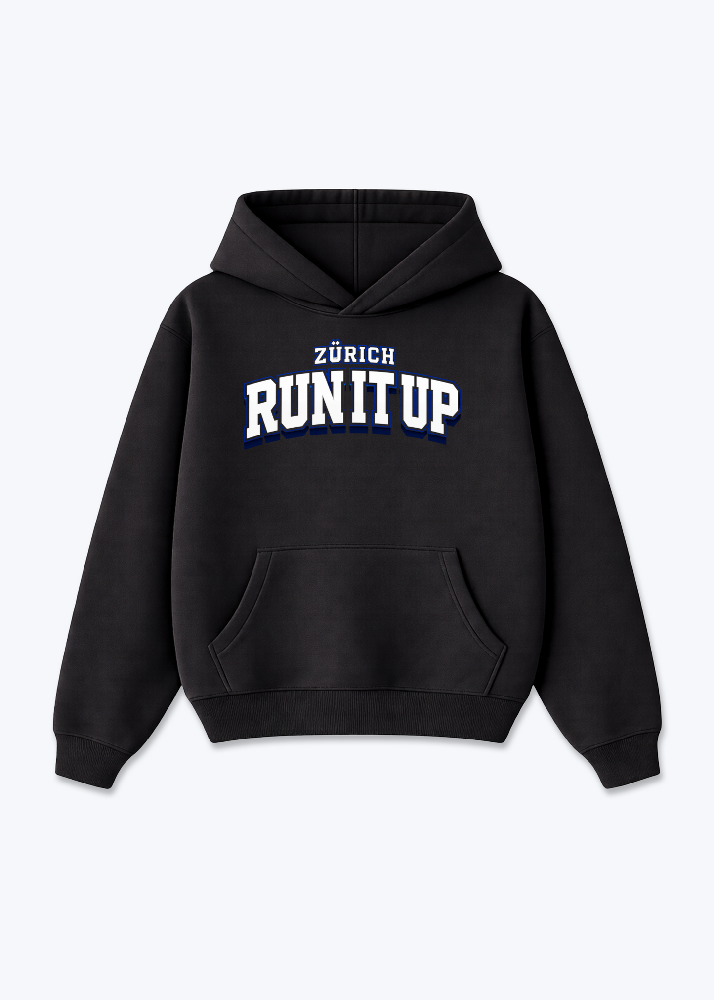 Zürich Run It Up Tee - Black Front (Designed)