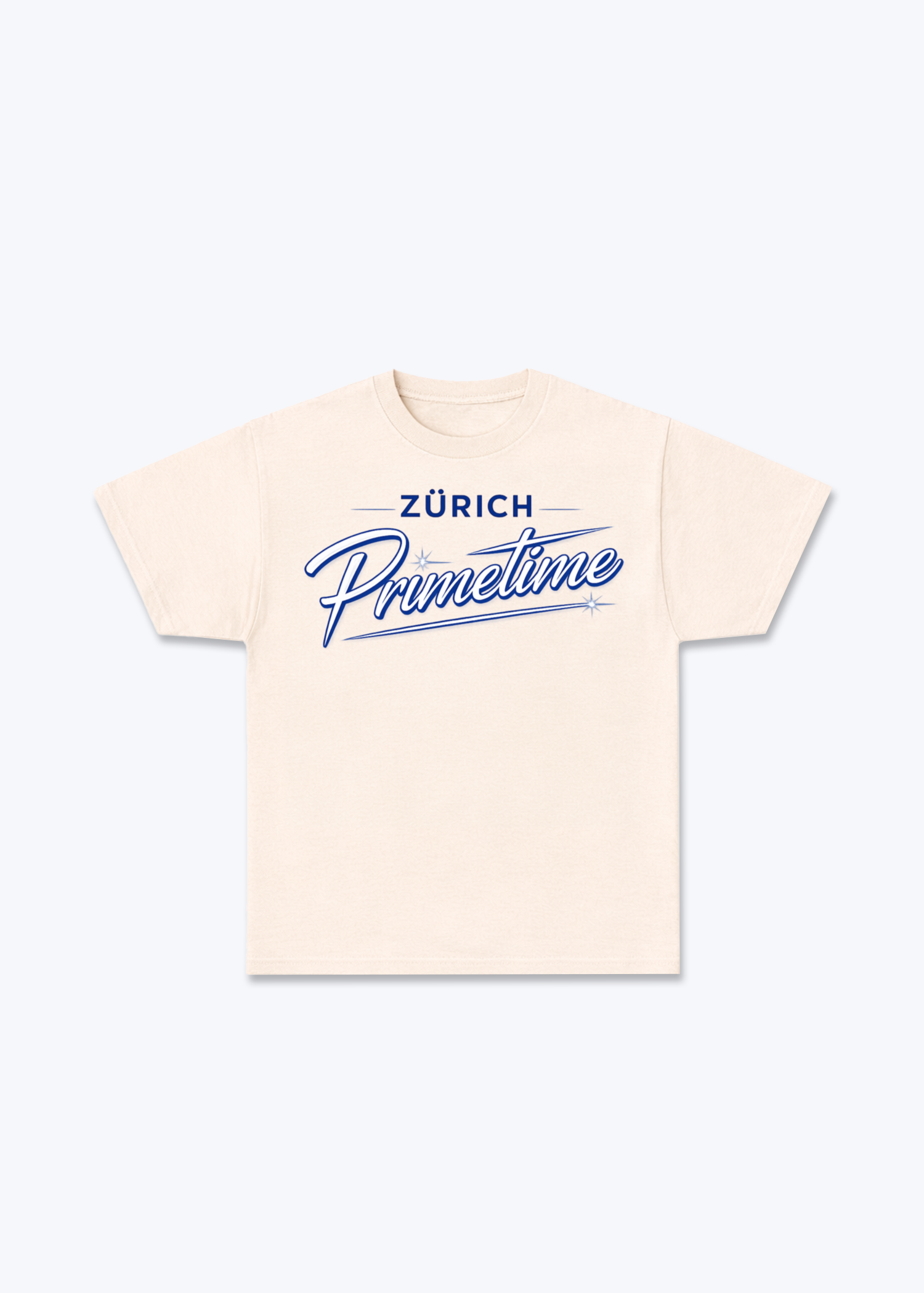 Zürich Primetime Tee - Beige Front (Designed)