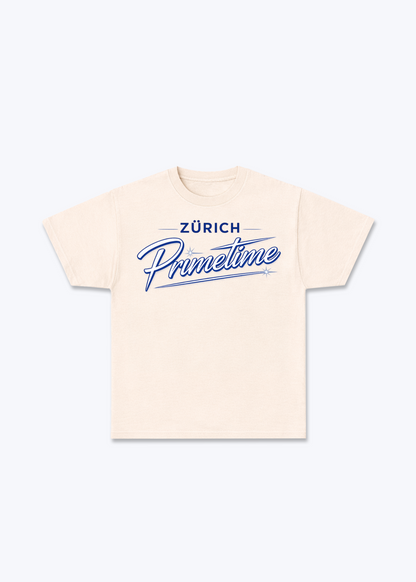 Zürich Primetime Tee - Beige Front (Designed)