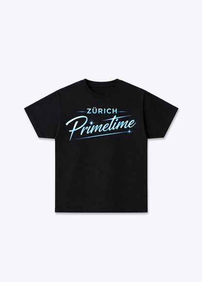 Zürich Primetime Tee - Black Front (Designed)