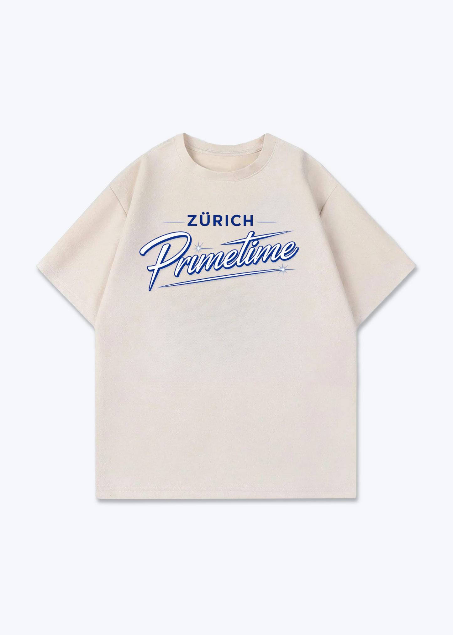 Zürich Primetime Tee - Beige Front (Designed)
