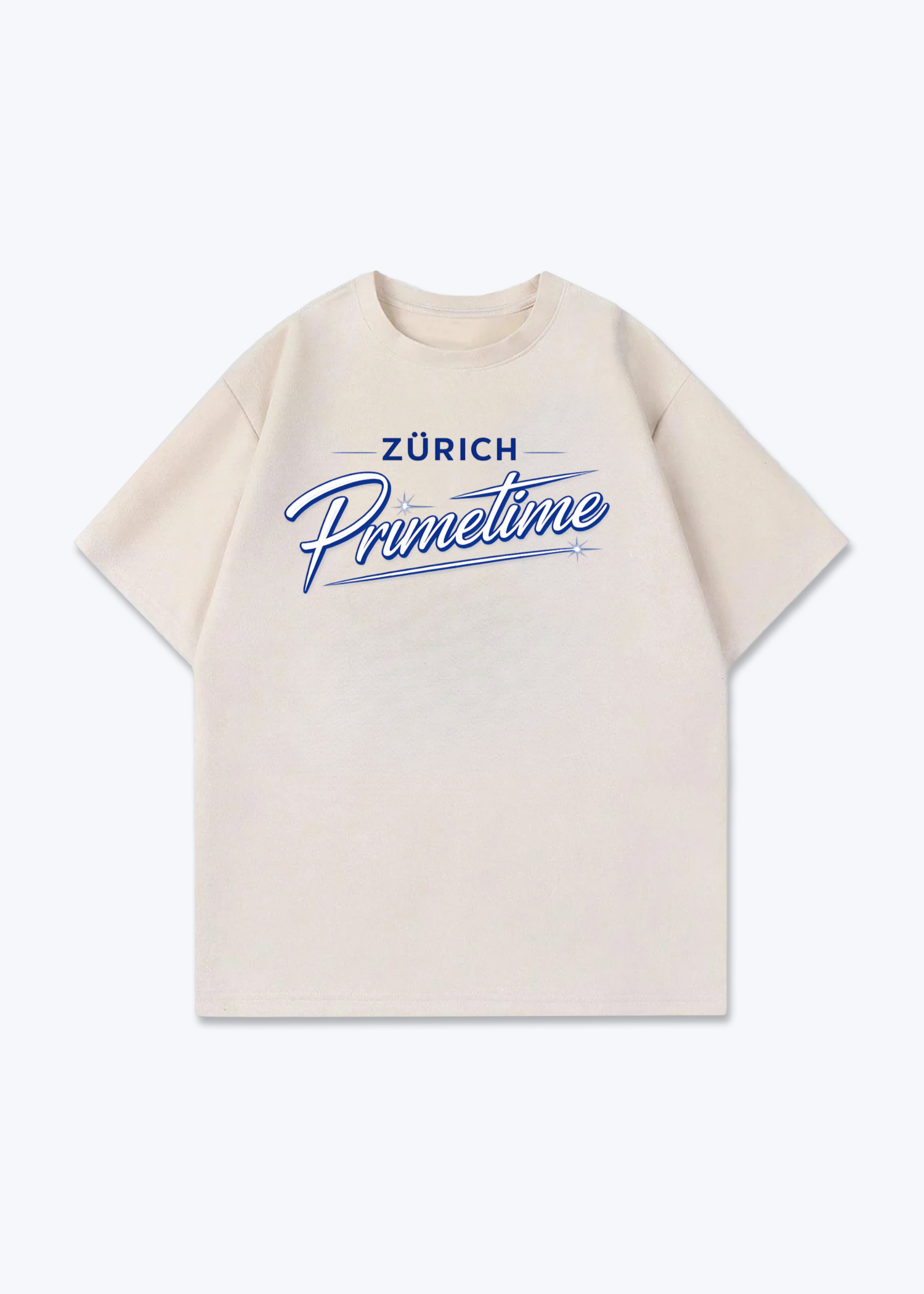Zürich Primetime Tee - Beige Front (Designed)