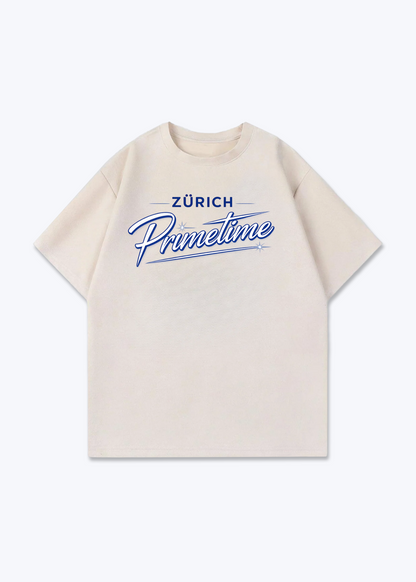 Zürich Primetime Tee - Beige Front (Designed)