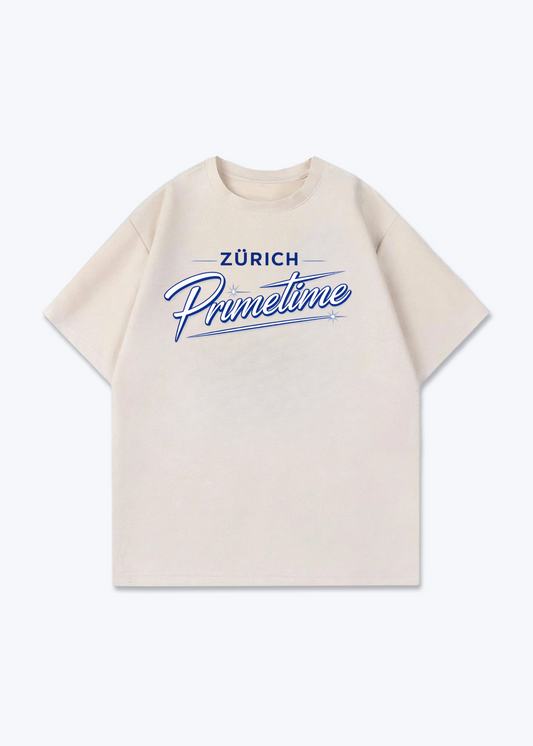 Zürich Primetime Tee - Beige Front (Designed)