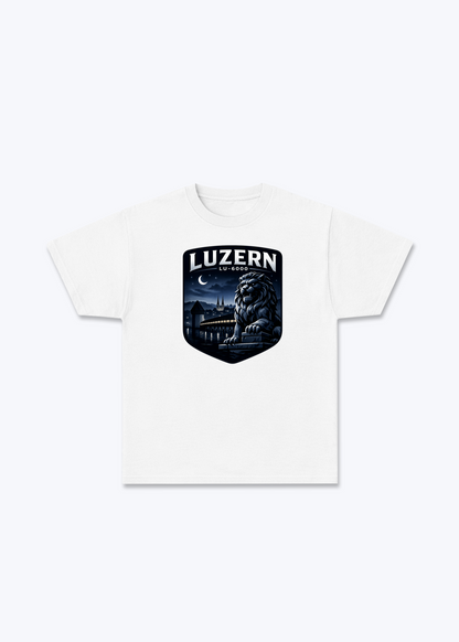 Luzern Night Lion Tee - White Front (Designed)