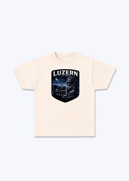 Luzern Night Lion Tee - Beige Front (Designed)