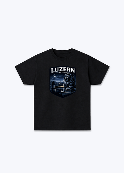 Luzern Night Lion Tee - Black Front (Designed)