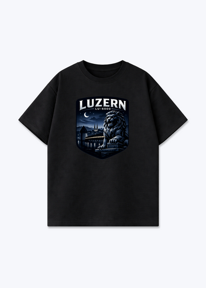 Luzern Night Lion Tee - Black Front (Designed)