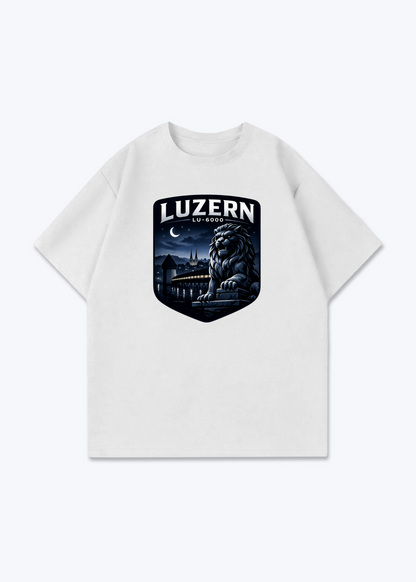 Luzern Night Lion Tee - White Front (Designed)