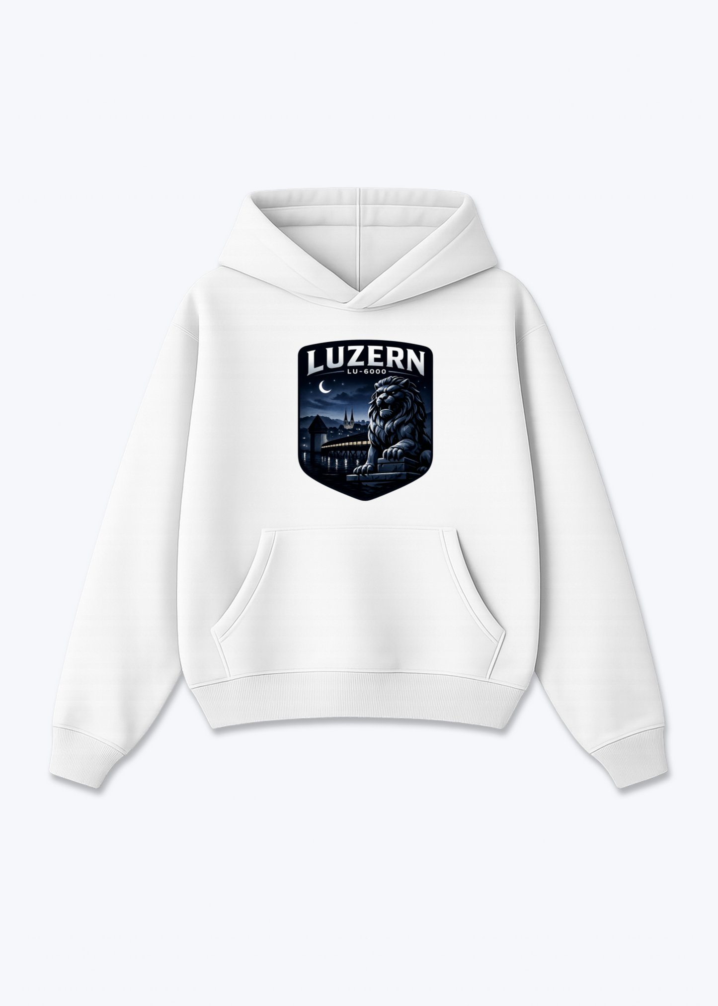 Luzern Night Lion Tee - White Front (Designed)